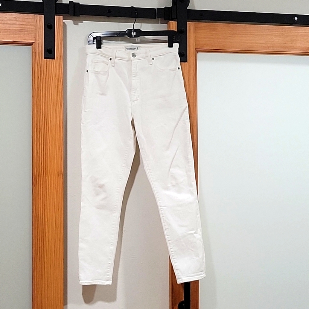 A & F high rise super skinny jeans